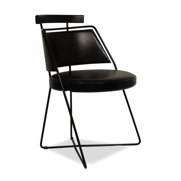 Fauteuil Métal et Cuir Vintage